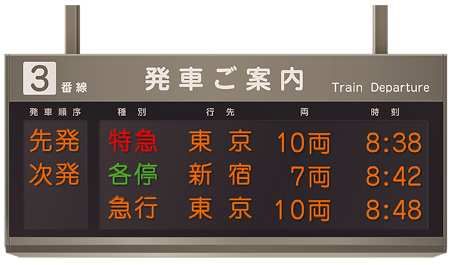 発車案内板イラスト