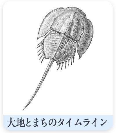 大地とまちのタイムライン
カブトガニ点描図